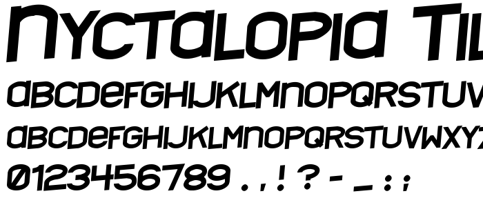 tilted rightfont